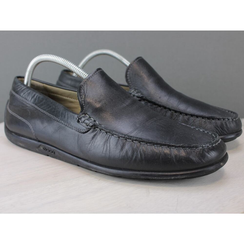 ECCO Driving Loafers Men’s 8.5 Black Leather Slip On Comfort Shoes